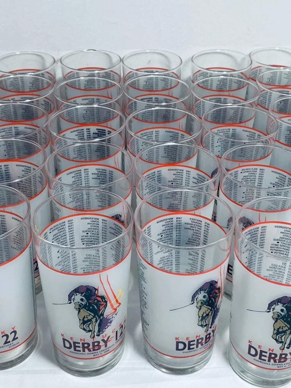 (28) VNTG Kentucky Derby Churchill Downs #122 May 4 1996 Official Comm. Glasses